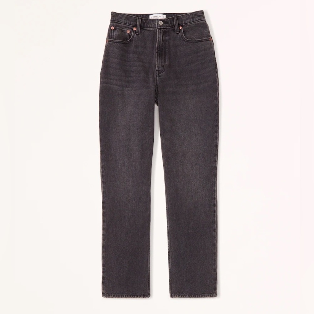 Abercrombie and Fitch Black Curve Love Ultra High Rise Ankle Straight Jean